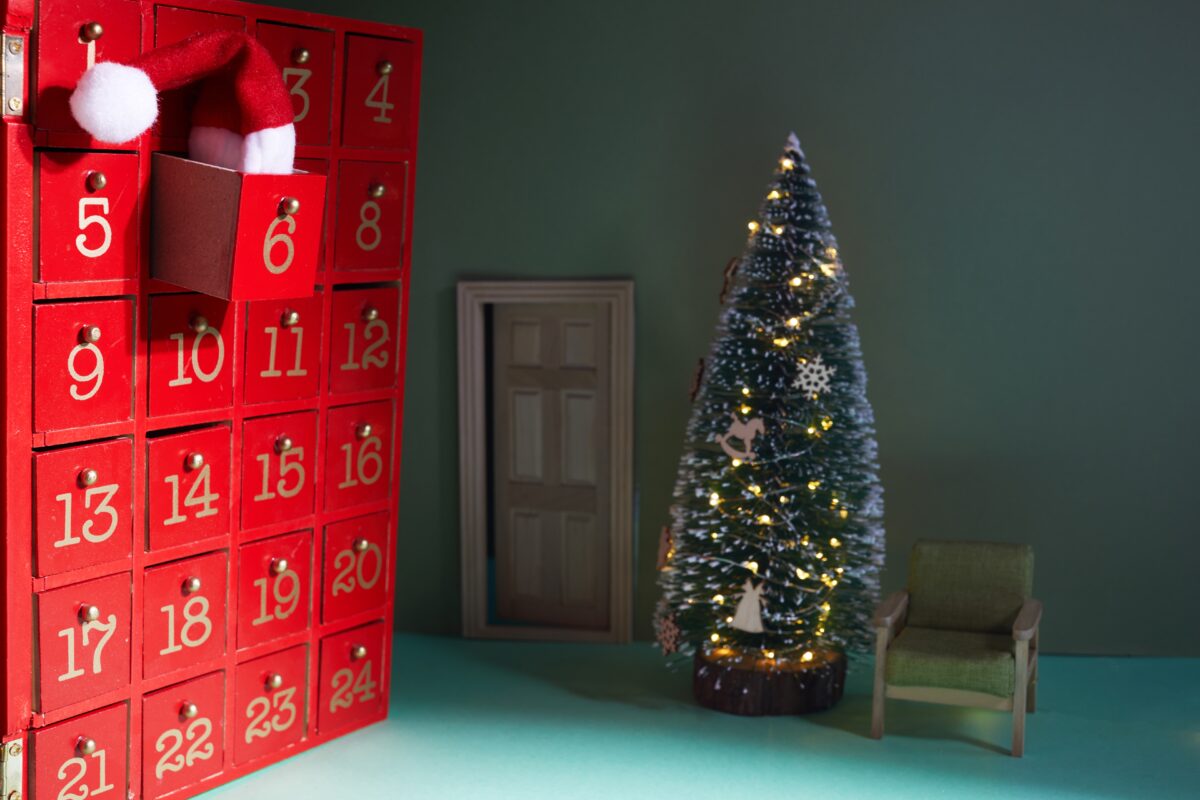 Red Advent calendar marking Dec. 6th