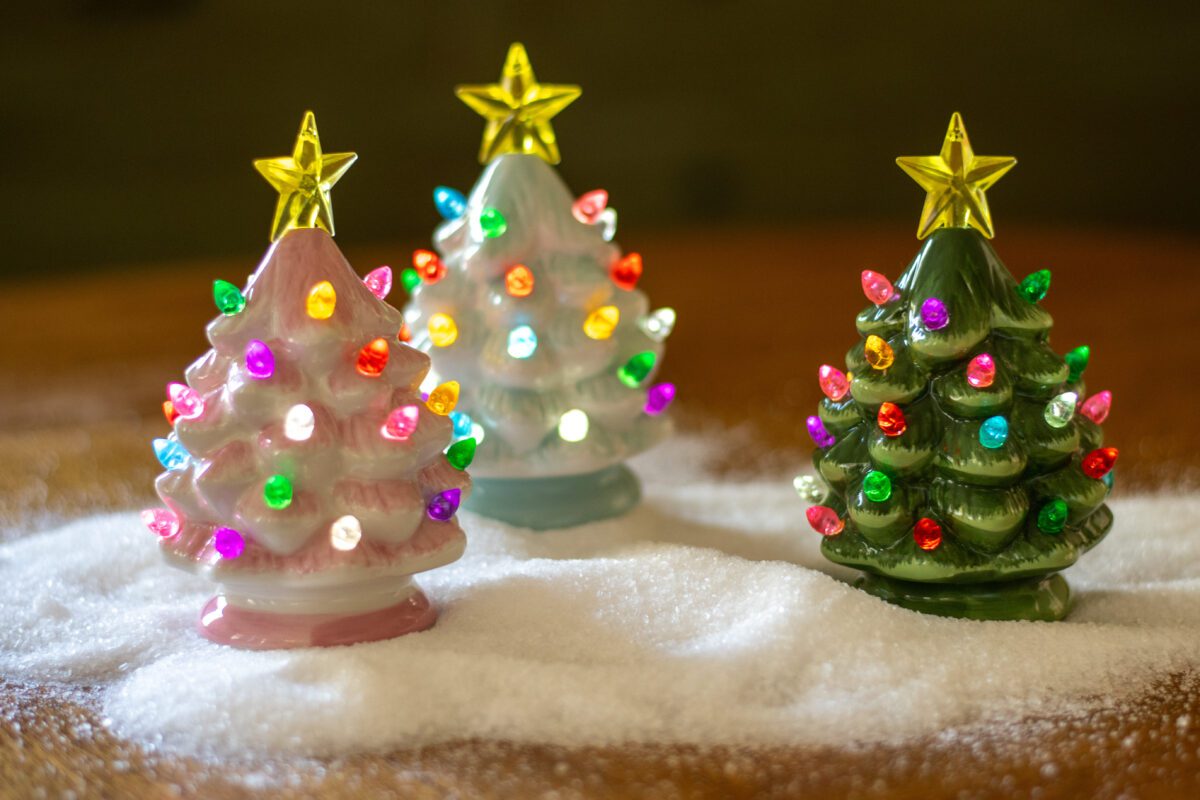 Miniature ceramic Christmas trees