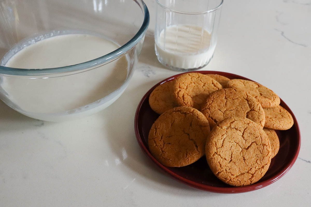 Cookies, milk and cream