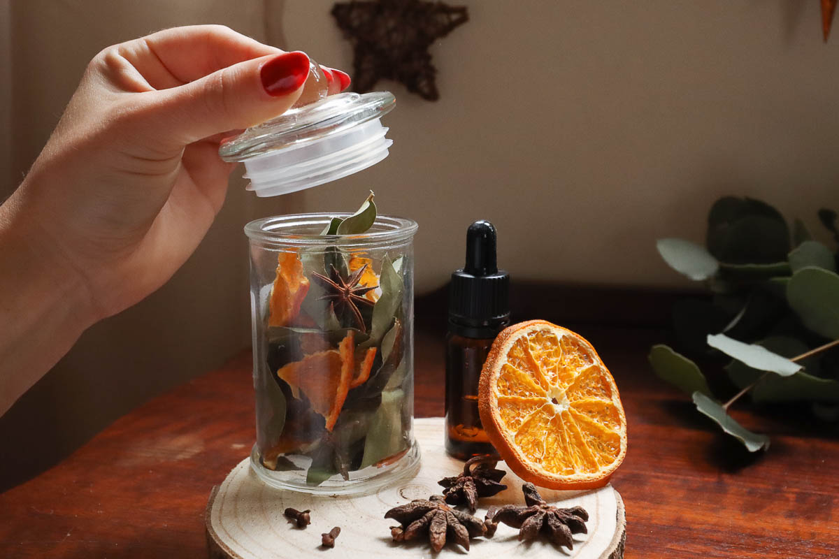 homemade potpourri in a jar