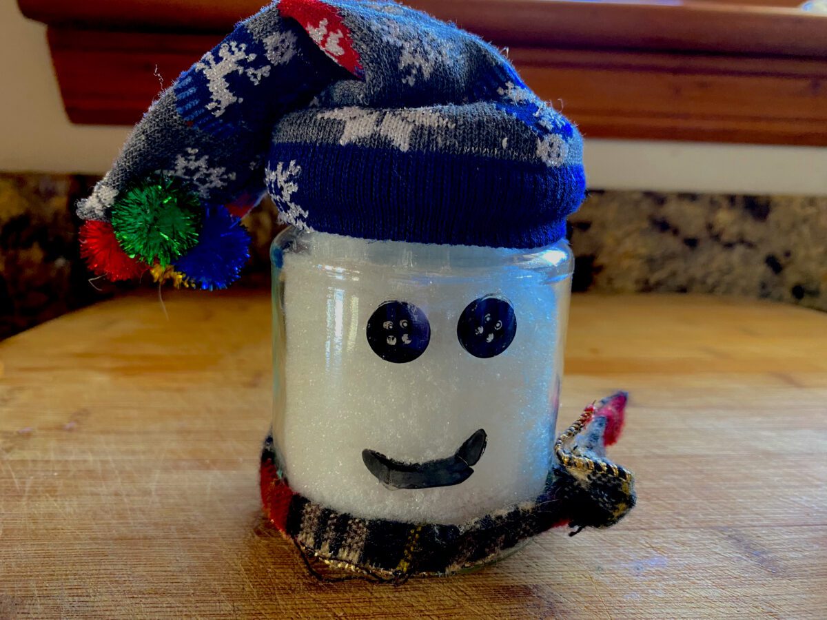 Snowman mason jar craft