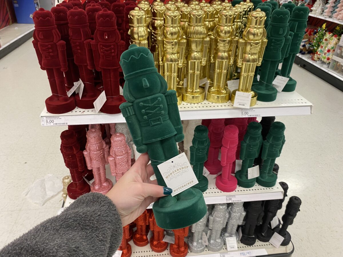 Collection of flocked nutcrackers at Target.