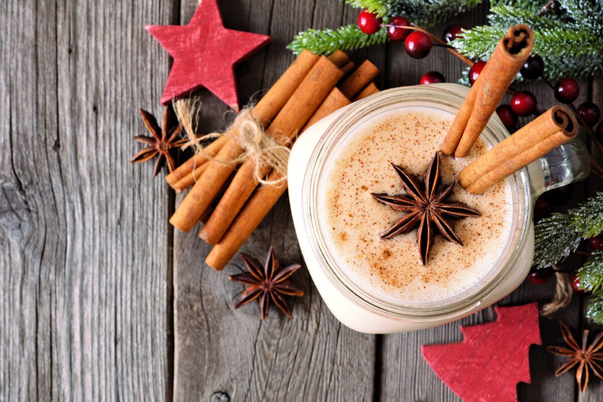 Eggnog in a mason jar