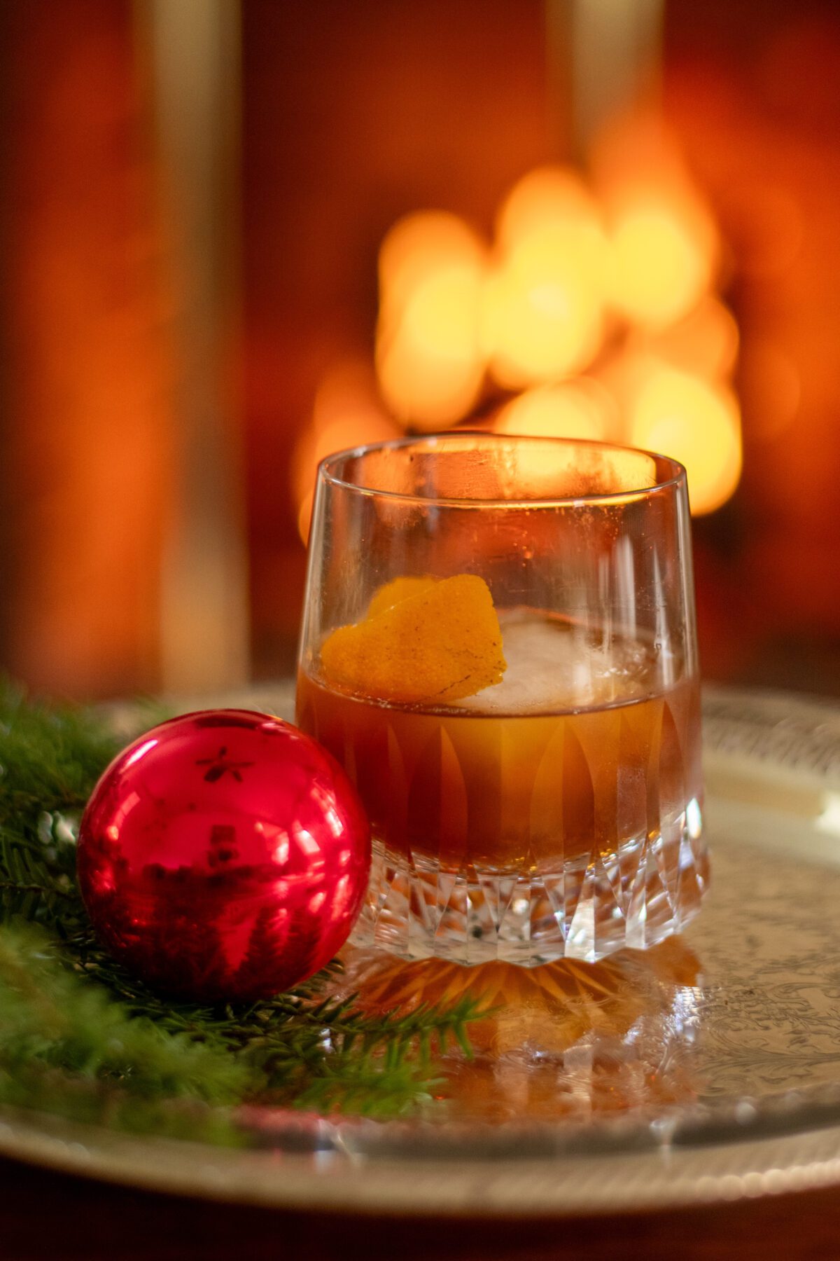 Christmas old fashioned cocktail