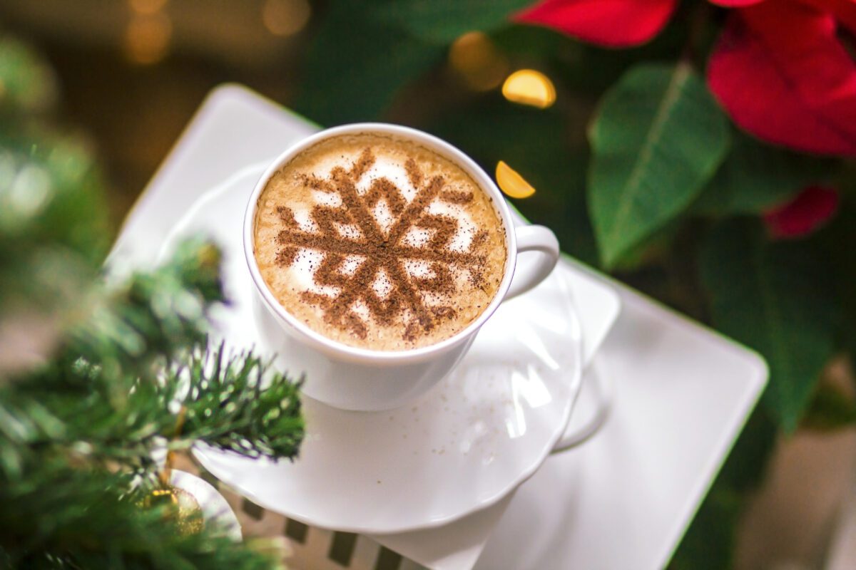 Latte with snowflake on top